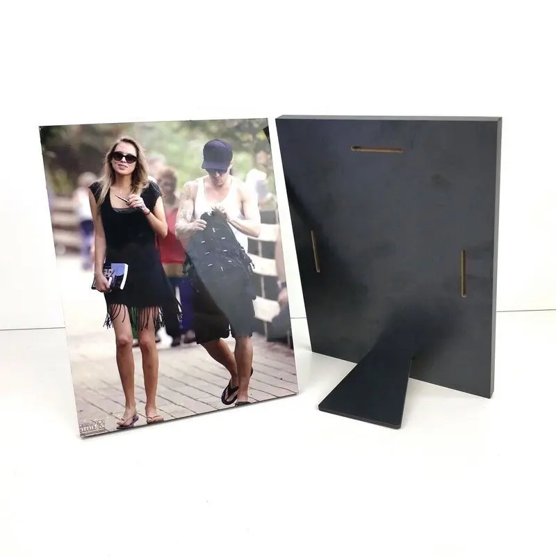 Großhandel hochwertige leere Sublimation MDF Foto rahmen Foto paneel Block mit Klasse Brief