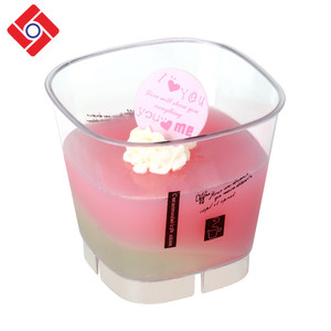 Biodegradable de fondo grueso de postre de plástico bebida fría de hielo <span class=keywords><strong>Crema</strong></span> para gelatina con tapas - Product Image 1