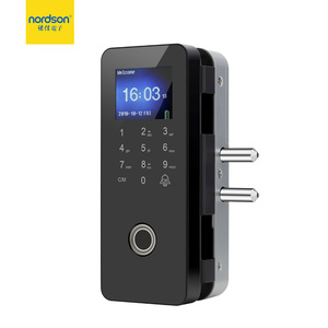 <span class=keywords><strong>Serrure</strong></span> de porte en verre intelligente <span class=keywords><strong>électrique</strong></span> à empreintes digitales en libre-service USB <span class=keywords><strong>pour</strong></span> porte en verre battante avec clavier numérique - Product Image 3
