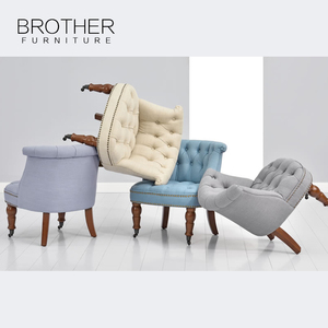 Portátil barroco antiguo francés de marco de madera maciza tela barato sofá muebles para <span class=keywords><strong>el</strong></span> hogar - Product Image 6