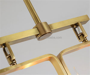 Moderne suspension en laiton poli 6 lumières en laiton pendentif lampe - Product Image 5