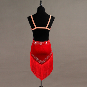 Váy nhảy <span class=keywords><strong>Latin</strong></span> chất lượng cao, gợi cảm, dành cho nữ, có tua rua và đính đá. - Product Image 2