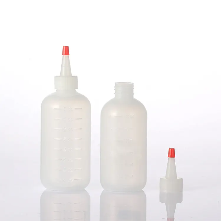 120ml 180ml 240ml boston rotonda vuota LDPE squeeze bottiglia di condimento di plastica con yorker cap