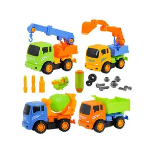 Take-Apart Construction Trucks Set of 4 Colourful Assemble Vehicles Builder Trucks and Screw Driver Included