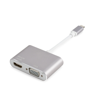 Nhà Máy Giá Cao Tốc Độ USB C Loại C Để <span class=keywords><strong>HDMI</strong></span> 4K <span class=keywords><strong>VGA</strong></span> Adapter Loại C <span class=keywords><strong>2</strong></span> Trong 1 HUB hỗ Trợ 4K - Product Image 1