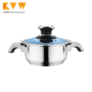 Set de Cuisine De haute Qualité Pot avec Bleu Couvercle En Verre En Acier Inoxydable - Product Image 1