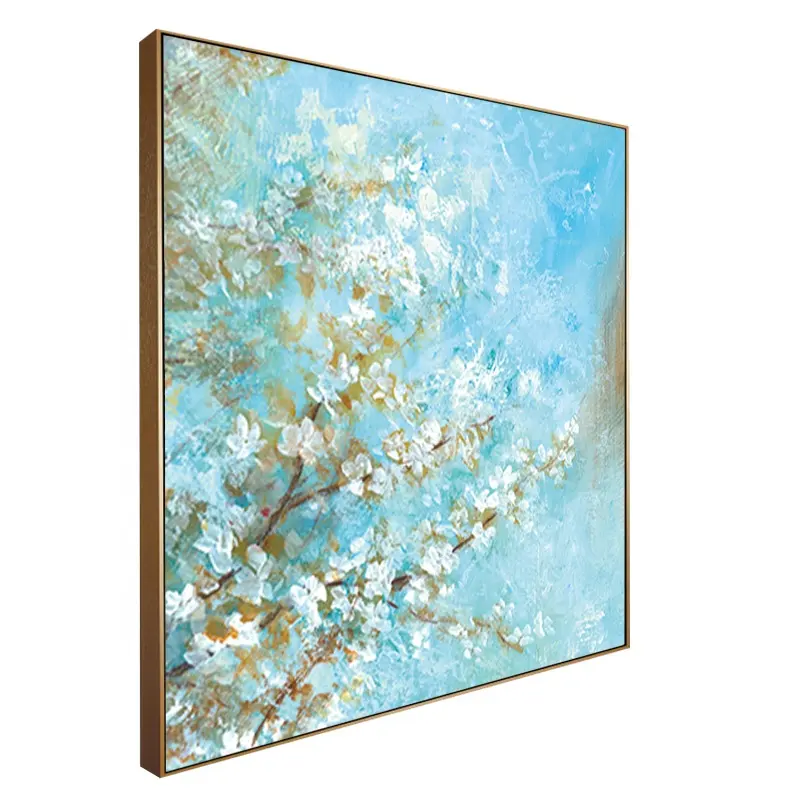 Modern art elegant floral canvas wall painting for living room decoration