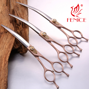 Fenice oro rosa tensión tornillo curva <span class=keywords><strong>de</strong></span> aseo <span class=keywords><strong>de</strong></span> <span class=keywords><strong>mascotas</strong></span> tijeras perro salón - Product Image 2