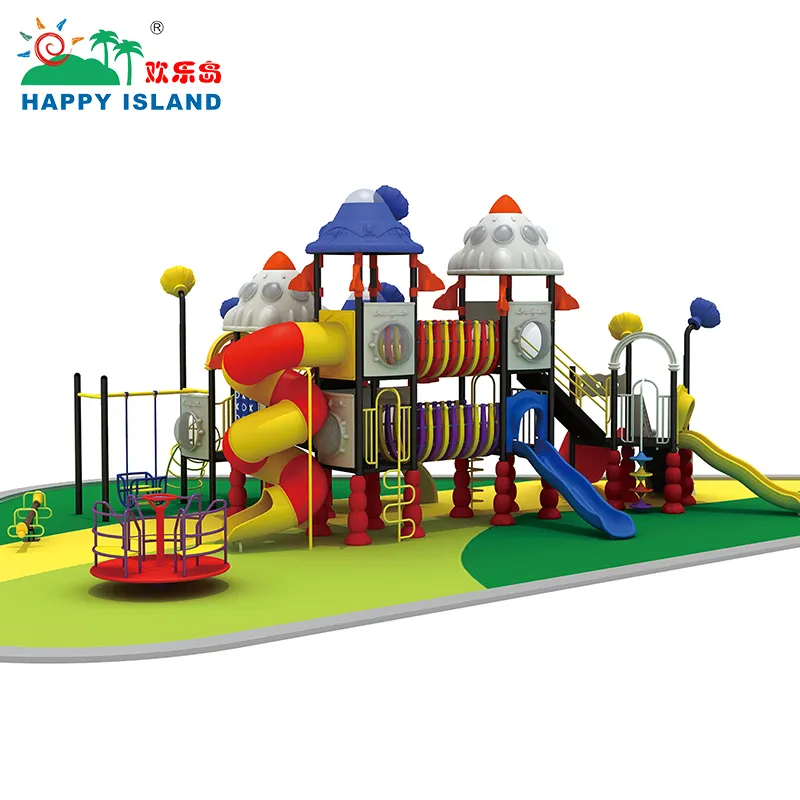 Park New Design Type Tunnel Kids Castle Theme Plastic Tube kid's Slide Housing Estate Outdoor Playground Equipment For Sale