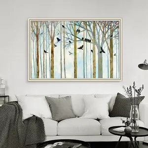 Wall pictures wall art living room flying bird acrylic painting abstract modern tree