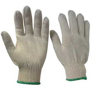 Luvas de trabalho de malha com preço baixo, equipamento de proteção pessoal, luvas de mão em algodão e de malha