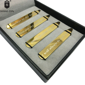 Professionnel personnalisé dans une boîte cadeau 8 pcs différents couleur dorée mots d'amour en acier inoxydable cols - Product Image 2