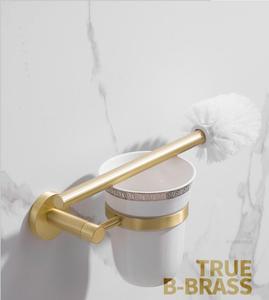 Muro del bagno Montato Spazzolato Oro Lavabo Toilet Brush Holder - Product Image 4