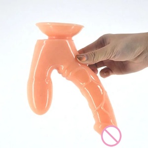 Doble cabeza consolador fuerte succión copa de pene, juguetes sexuales para las mujeres <span class=keywords><strong>lesbianas</strong></span> enchufe trasero - Product Image 4