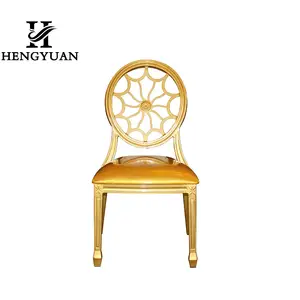 Wholesale Gold Fancy Luxury Banquet Wedding Dining Louis Chairs