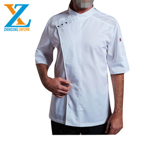 Unisex Chef Coat Bake and Roast ristorante uniforme aggiornamento stile <span class=keywords><strong>abiti</strong></span> <span class=keywords><strong>da</strong></span> <span class=keywords><strong>lavoro</strong></span> mezza manica Workwear <span class=keywords><strong>per</strong></span> l'estate - Product Image 6