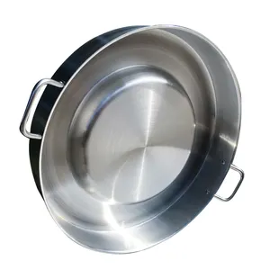 Competitive price non stick stainless steel Mexico cooking pot convex comals stir fry pan with double handles griddle