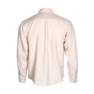 Khaki 100% di <span class=keywords><strong>Lino</strong></span> Confortevole Manica Lunga Personalizzata All'ingrosso di Grandi Dimensioni Degli Uomini Della <span class=keywords><strong>Camicia</strong></span> di Flanella - Product Image 3