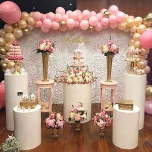 Présentoir de mariage de socle de Table de gâteau rond en <span class=keywords><strong>acrylique</strong></span> blanc de haute qualité - Product Image 5