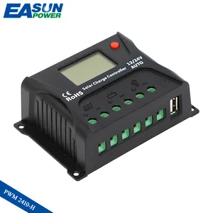 EASUN电源太阳能充电控制器10A PWM太阳能充电控制器LCD USB 5v太阳能调节器12V 24v太阳能控制器30a