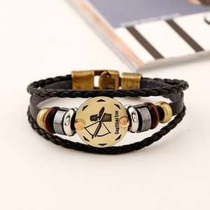 Alta calidad 2 capa de cuero genuino PU tejido de aleación hebilla de la pulsera de la joyería - Product Image 3