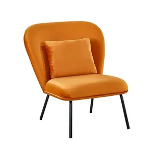 Hot bán đồ nội thất phòng khách sang trọng màu vàng duy nhất nhung vải ghế sofa với kim loại chân sectionals
