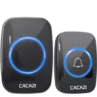 CACAZI беспроводной дверной звонок Водонепроницаемый 300 м 60 перезвон ЕС AU UK/US вилка умный дверной звонок батарея 110V-220V (кнопка-1 шт., на возраст 1, 2, 3 приемника