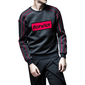 Nueva primavera diseño de tela personalizado y rayas en contraste de caída de hombro hombre Jersey Sudadera con capucha - Product Image 4