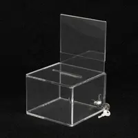 Clear Acrylic Donation Boxes with Lock, Wholesale