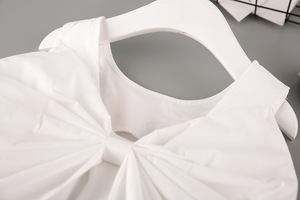 <span class=keywords><strong>Niñas</strong></span> trajes de verano con 2019 niña blanco sin mangas bordado floral con gran arco - Product Image 5