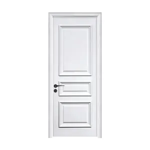 Panel de diseño moderno clásico para Hotel, pintura blanca, puertas de granero de madera maciza para el hogar, puerta Interior de madera
