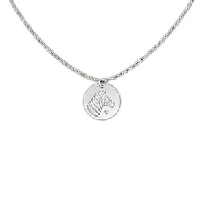 Zebra Necklace Zebra Jewelry Zebra Gift silver tone stainless steel pendant