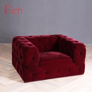 Canapé d'angle rouge en velours, <span class=keywords><strong>meuble</strong></span> de salon, très compact, 2 places - Product Image 3