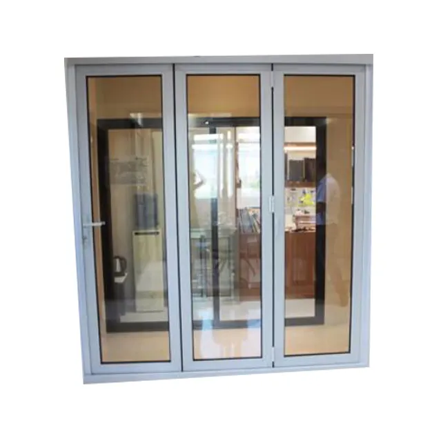 Puertas de vidrio comerciales usadas para la venta, puerta plegable de aluminio puerta de patio