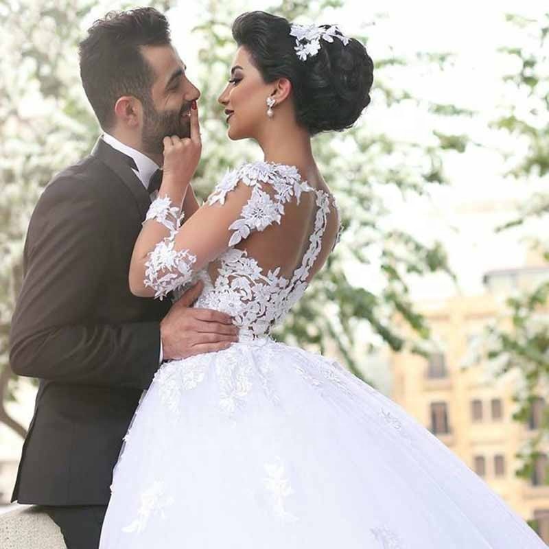 chinese dress ladies Ladivine CD852W Timeless A-Line Layered Tulle Long Sleeve Drape Wedding  Gown Off White / 8