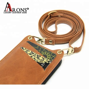 bandolera cuero Real de la caja de la contraportada del teléfono con cordón de la correa para <span class=keywords><strong>el</strong></span> cuello para iPhone X XS X Max - Product Image 3