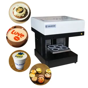 Software Verbesserte 3d Kaffee drucker Cappuccino Latte art Kuchen Schokolade druck mit 4 tassen druck Selfie kaffee drucker