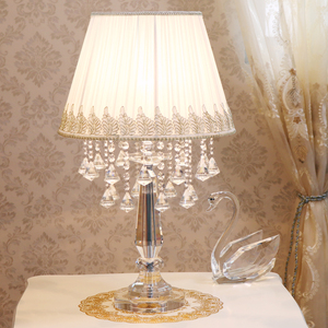 Lampu Meja Tempat Lilin Kristal, Lampu Meja Manik-manik Kristal Gaya Romantis untuk Dekorasi Kamar Tidur Rumah