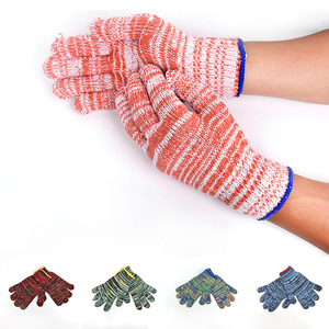 Guantes de algodón de colores mezclados de punto de trabajo de seguridad coloridos promocionales populares del mercado de Malasia protegen la construcción de manos de trabajo - Product Image 3