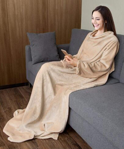 Cálido <span class=keywords><strong>y</strong></span> cómodo de punto de 100% poliéster de franela de <span class=keywords><strong>lana</strong></span> TV Manta con mangas hecho en china - Product Image 3
