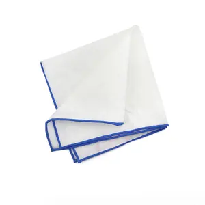 Handkerchief Men High Quality Hand Rolled Solid Pocket Square Elegance Mens Plain Handkerchief White Linen