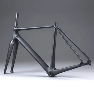700C cyclocross carbone 58cm cadre de vélo pour vélo pneu 700x42c FM279 avec à travers la fourche d'essieu 12mm ou 15mm