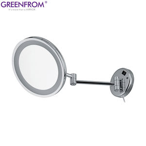 Montado en la pared plegable ronda <span class=keywords><strong>Hotel</strong></span> <span class=keywords><strong>lupa</strong></span> de espejos de baño con luces LED - Product Image 1