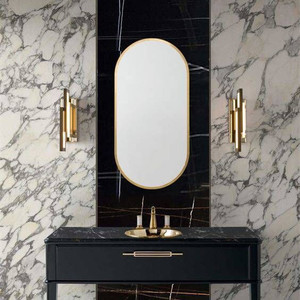 Moderno decorativo ovale in metallo da parete ovale specchio per la casa soggiorno bagno - Product Image 2