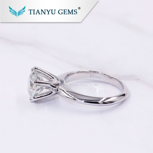 Tianyu platino 950 <span class=keywords><strong>solitario</strong></span> incoloro blanco Moissanite banda de eternidad anillos de <span class=keywords><strong>compromiso</strong></span> para las mujeres Dama - Product Image 5