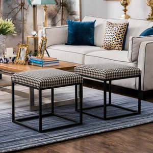 <span class=keywords><strong>Tabouret</strong></span> repose-pieds carré en métal avec tissu, multifonctionnel, <span class=keywords><strong>de</strong></span> style loft, confortable, pour siège <span class=keywords><strong>de</strong></span> repos - Product Image 2