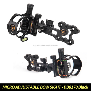 Topoint bắn cung hợp chất Bow Sight, 7 pins bowhunting Sight db8170, gia công CNC, đen OEM/ODM - Product Image 2