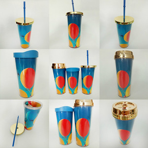 Reutilizable taza <span class=keywords><strong>24</strong></span> oz doble pared aislar acrílico vaso de plástico con tapa - Product Image 4