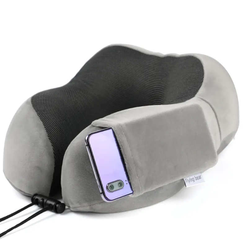Travesseiro de viagem em u com espuma de memória, suporte personalizado para pescoço