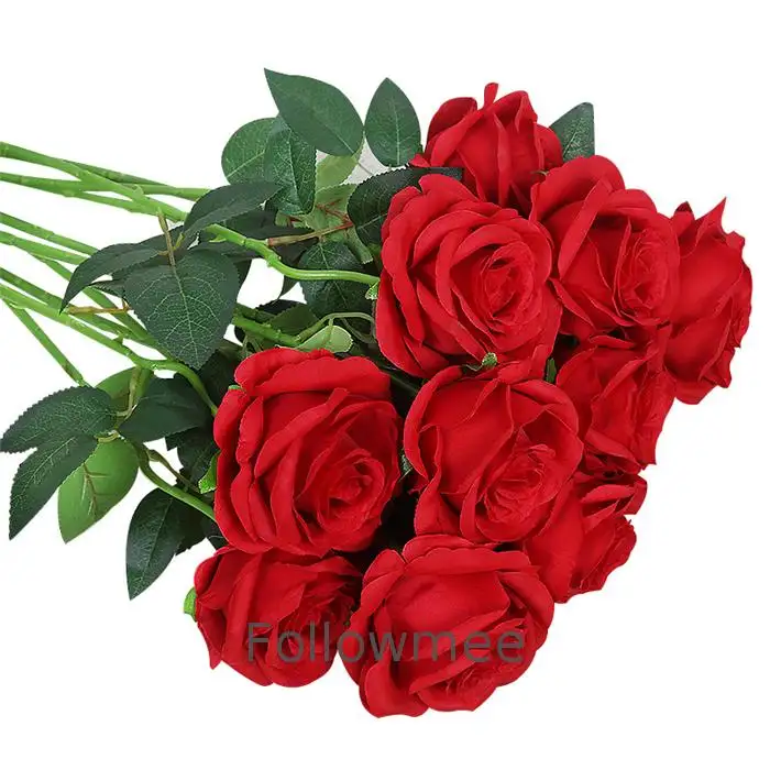Прямая поставка с фабрики, Лидер продаж, искусственная Роза, внутреннее украшение, красные стебли, Шелковый цветок, любимые китайские цветы, оптовая продажа